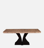 Marble 6 Seater Dining Sets In Brown & Gold Finish