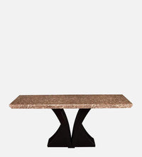 Marble 6 Seater Dining Sets In Brown & Gold Finish