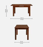 Solid Wood 6 Seater Dining Set In Brown Finish With Bench