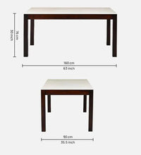 6 Seater Marble Top Dining Set In Beige Colour