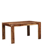 Solid Wood 6 Seater Dining Set in Beige Finish with Bench