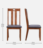 Solid Wood 4 Seater Dining Set In Brown Colour