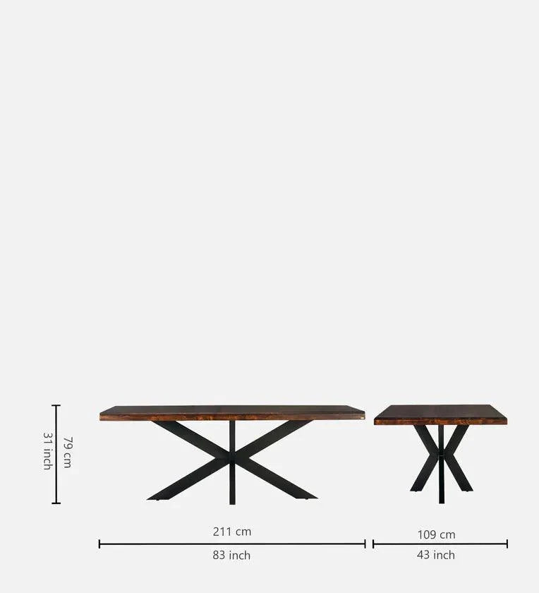 Solid Wood 6 Seater Dining Sets In Brown Colour
