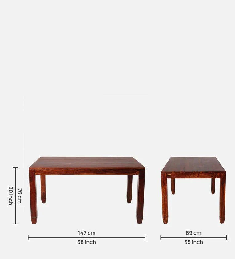Sheesham Wood 6 Seater Dining Set In Scratch Resistant Honey Oak Finish