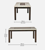 Solid Wood 6 Seater Dining Set In Walnut Finish with Bench