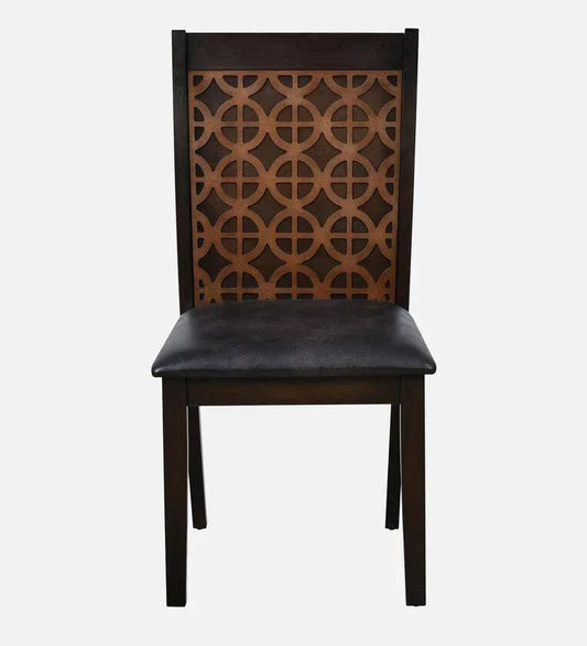 Solid Wood 6 Seater Dining Set In Walnut Finish with Bench