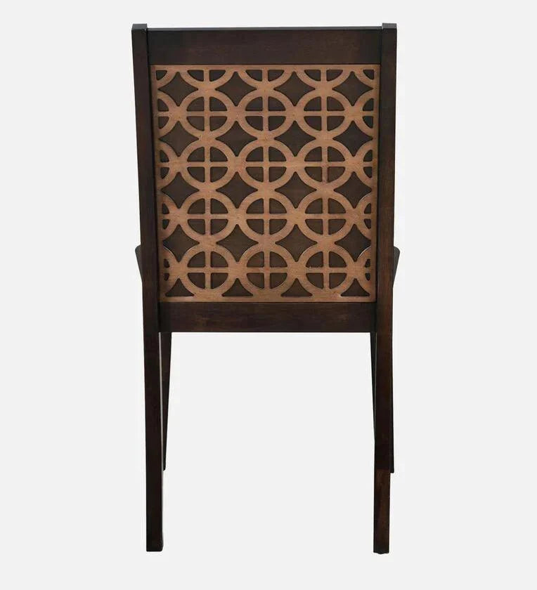 Solid Wood 6 Seater Dining Set In Walnut Finish with Bench