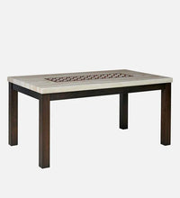 Solid Wood 6 Seater Dining Set In Walnut Finish with Bench