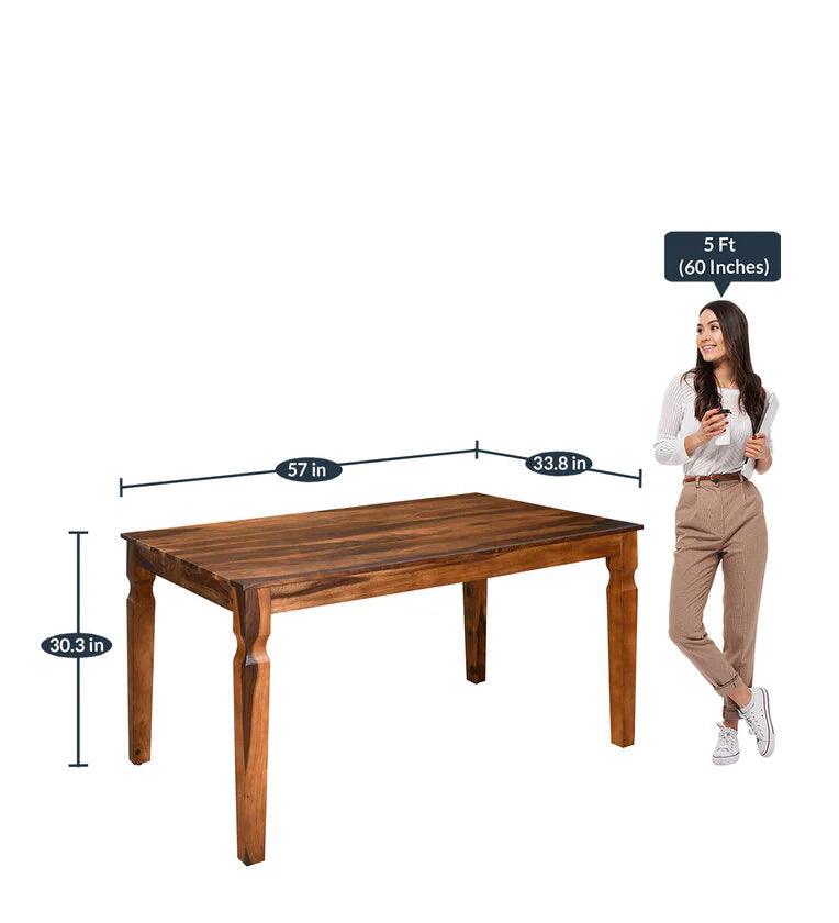 Sheesham Wood 6 Seater Dining Set in Walnut Finish