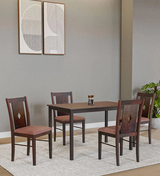 Solid Wood 4 Seater Dinning Table In Antique Cherry Finish