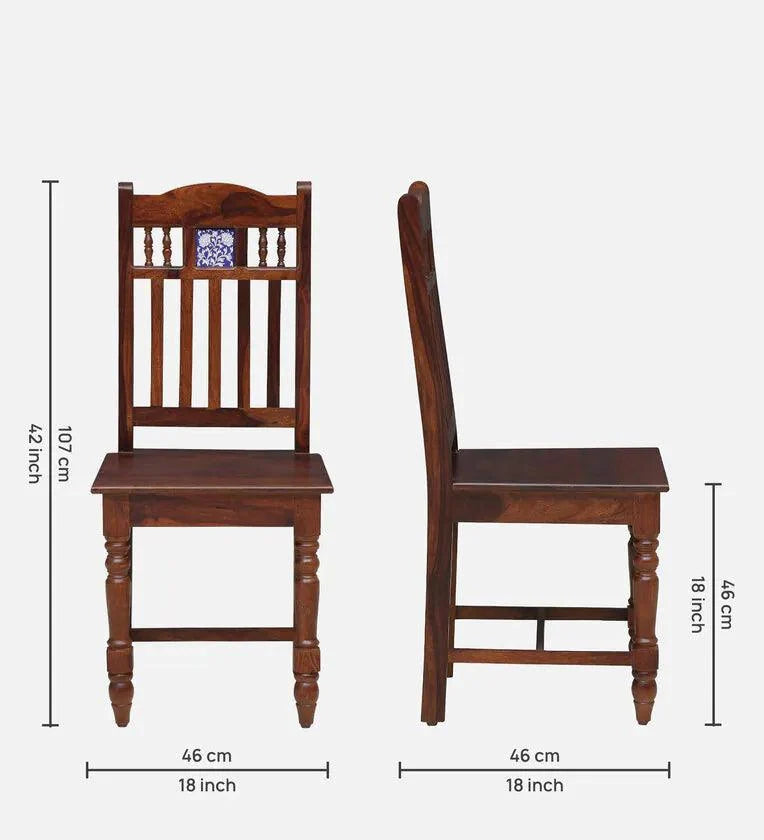Sheesham Wood 6 Seater Dining Set In Honey Oak Finish