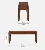 Solid Wood 6 Seater Dining Set in Scratch Resistant Rustic Teak Finish with Bench