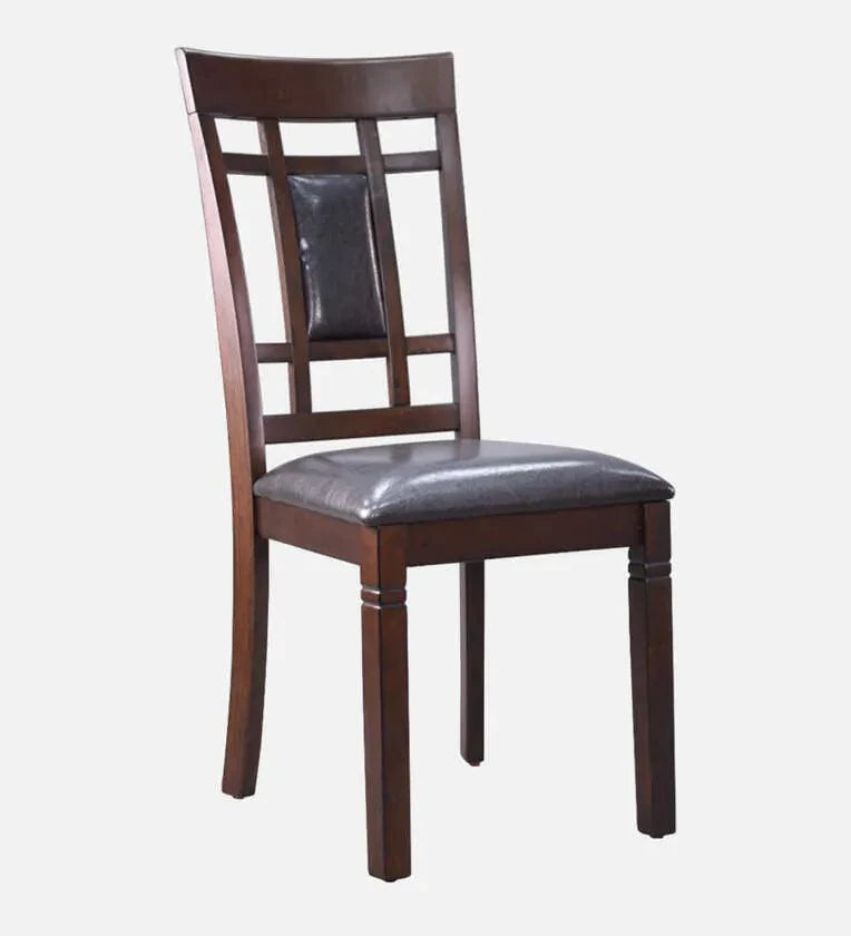 Solid Wood 6 Seater Dining Set In Brown Colour