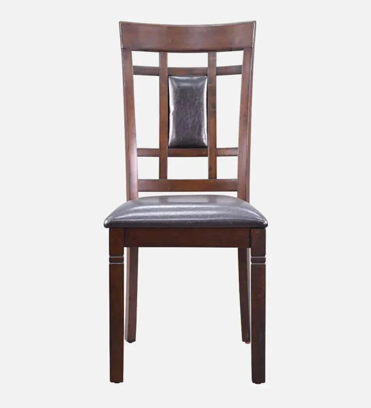 Solid Wood 6 Seater Dining Set In Brown Colour