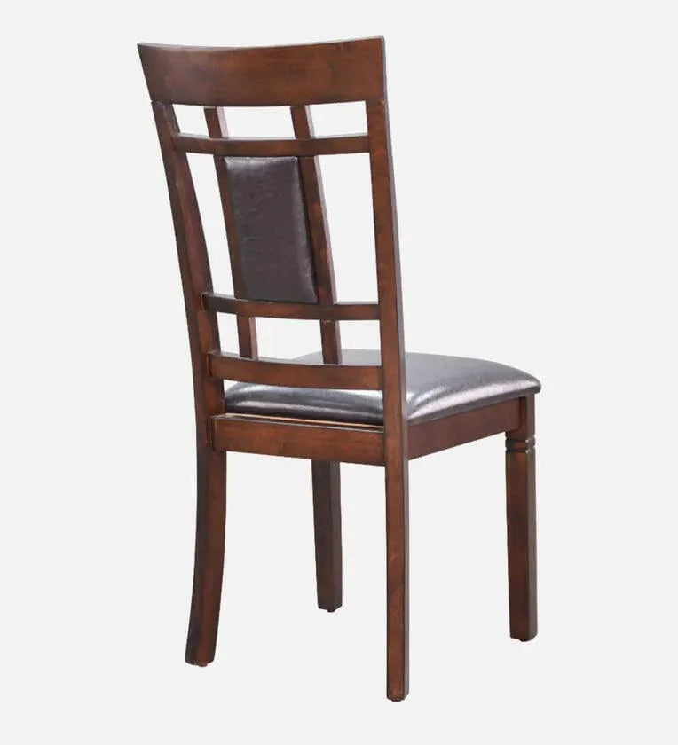 Solid Wood 6 Seater Dining Set In Brown Colour