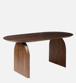 Solid Wood 6 Seater Dining Set In Walnut Finish