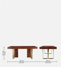 Sheesham Wood 6 Seater Dining Set In Walnut Colour