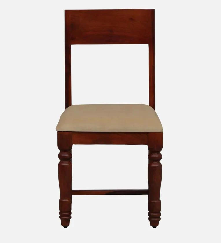 Sheesham Wood 4 Seater Dining Set In Scratch Resistant Honey Oak Finish With Brass Cladding