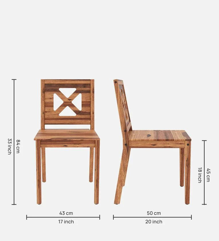 Sheesham Wood 4 Seater Dining Set In Natural Sheesham Finish