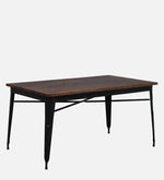 Metal 6 Seater Dining Set In Scratch Resistant Black Colour With Bench