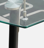 Glass 4 Seater Dining Set in Black Colour