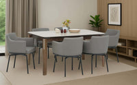 Muar Sintered Top 6 Seater Dining Table Set with Chairs