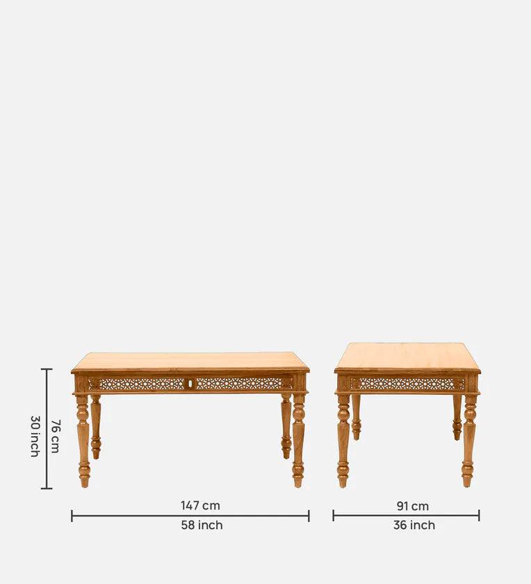 Sheesham Wood 6 Seater Dining Set In Scratch Resistant Rustic Teak Finish With Bench