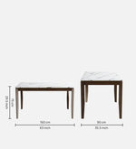 Solid Wood 6 Seater Dining Set In Marble Finish