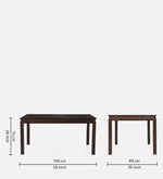 Solid Wood 6 Seater Dining Set in Brown Colour