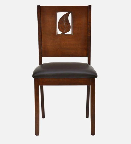 Solid Wood 6 Seater Dinning Table In Walnut Brown Finish
