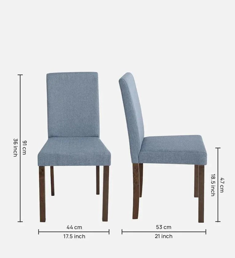 Solid Wood 4 Seater Dining Set in Cocoa & Tempo Teal Finish