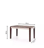 Marble Top 4 Seater Dining Set in Grey & Brown Colour
