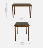 Solid Wood 4 Seater Dining Set in Cocoa & Tempo Teal Finish