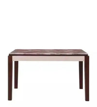 Marble Top 4 Seater Dining Set in Grey & Brown Colour