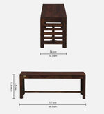 Sheesham Wood 6 Seater Dining Set In Scratch Resistant Provincial Teak Finish With Bench
