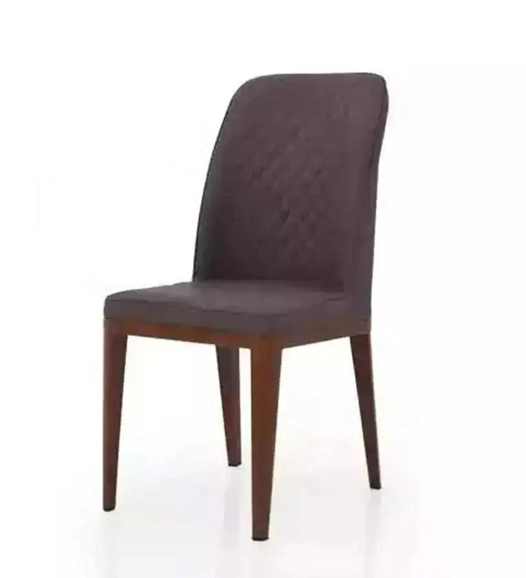 Marble Top 4 Seater Dining Set in Grey & Brown Colour