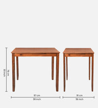 Solid Wood 4 Seater Dining Set In Brown Colour